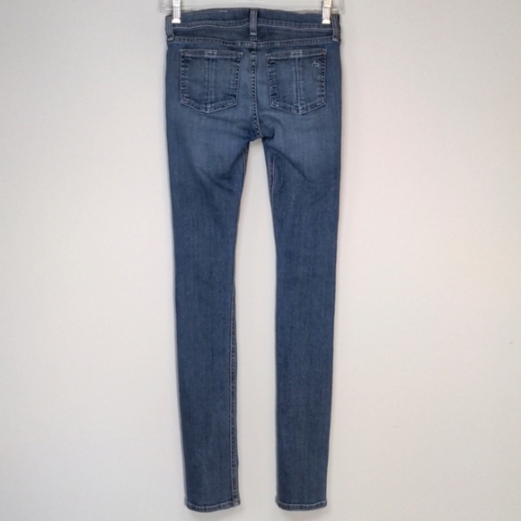 Rag & Bone The Skinny Sloane Plaid Repair Distressed Jeans Red Black Low Rise 24 - Picture 7 of 16